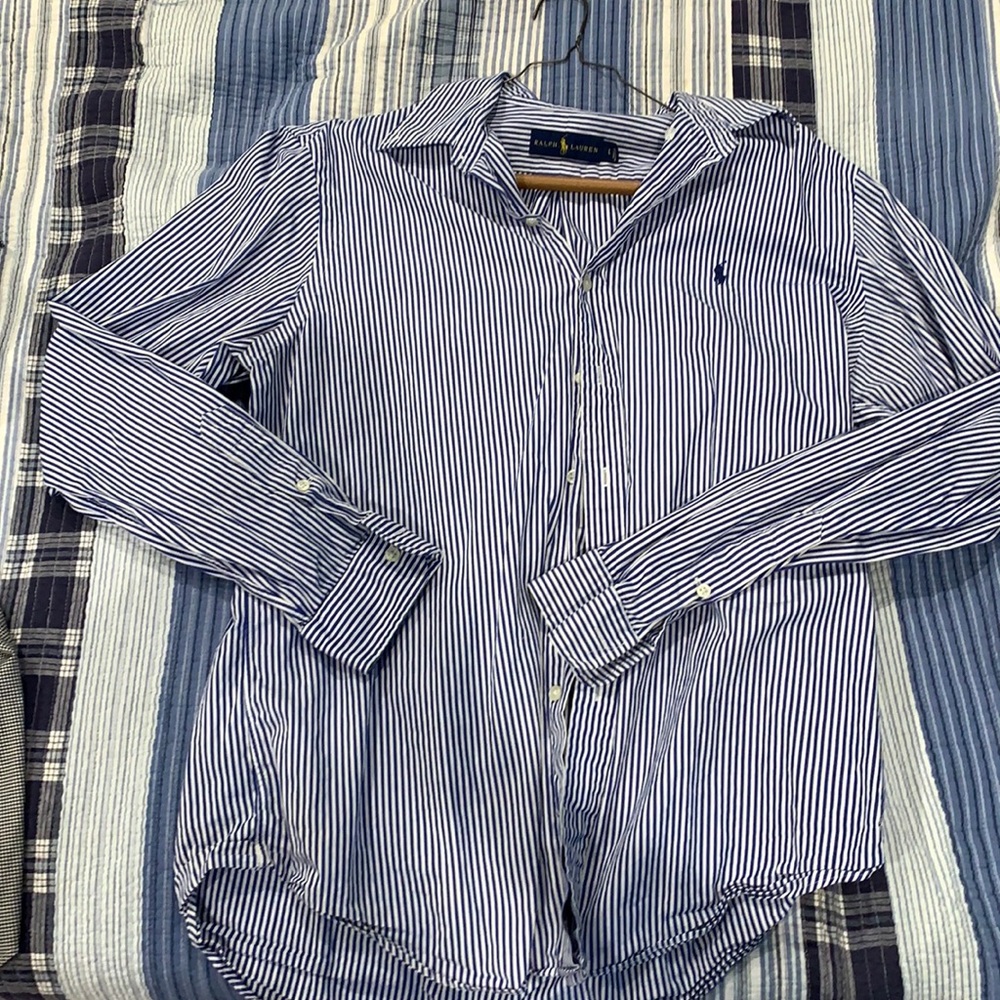 Blue and white Ralph Lauren Dress Shirt